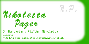 nikoletta pager business card